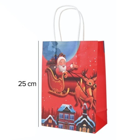 Sacola Presente De Papel Natalina Variado 25CM
