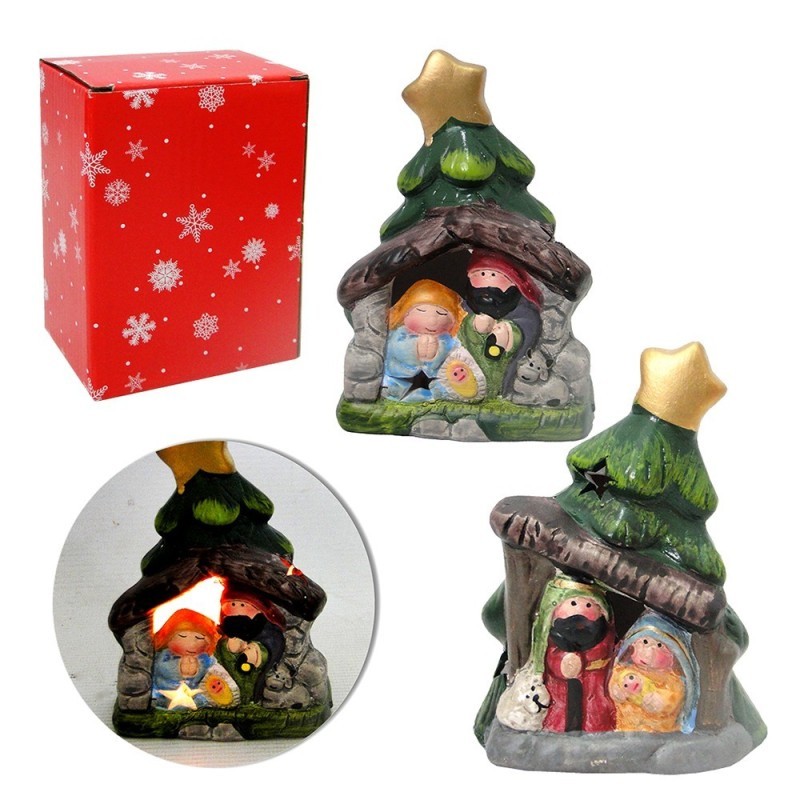 Enfeite Natal De Resina Com Luz A Bateria 12CM