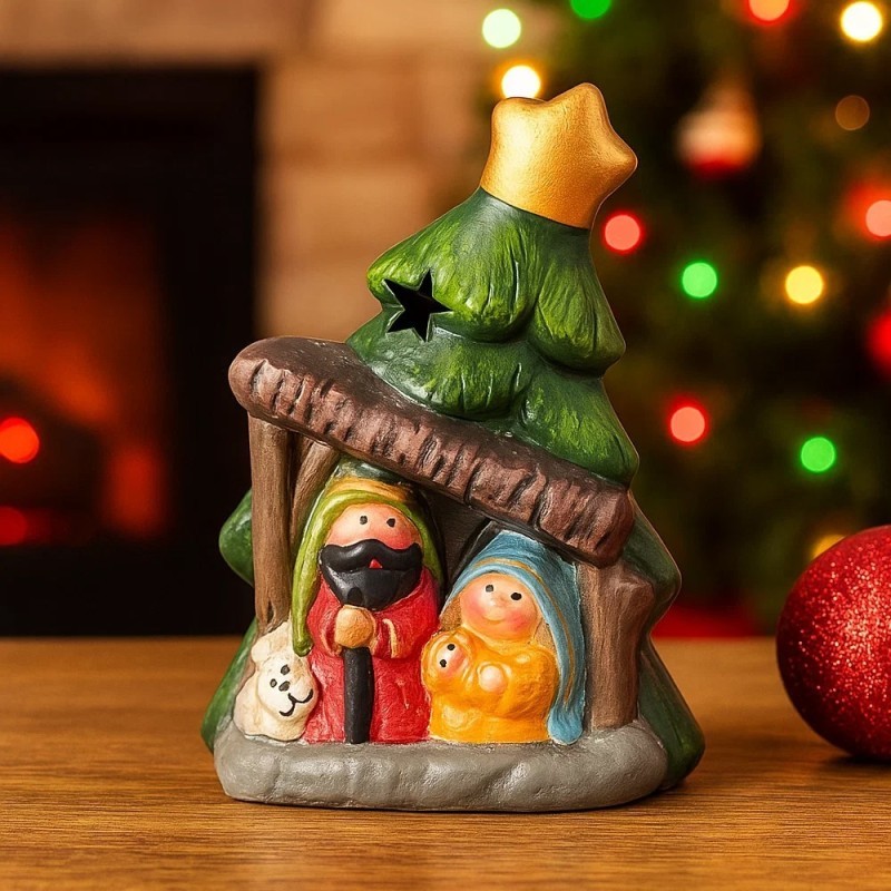 Enfeite Natal De Resina Com Luz A Bateria 12CM