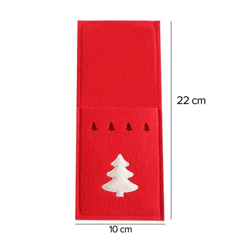 Porta Talheres Feltro Retangular Árvore De Natal