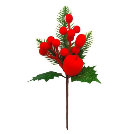 Enfeite Decorativo Pick Camurça Azevinhos 25CM