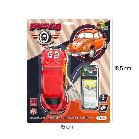 Brinquedo Carrinho Fusca Com Controle A Fio 3 Funções