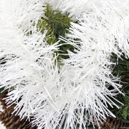Enfeite Festão Branco Silver Para Árvore De Natal 2 Metros