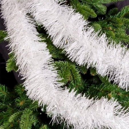Enfeite Festão Branco Silver Para Árvore De Natal 2 Metros
