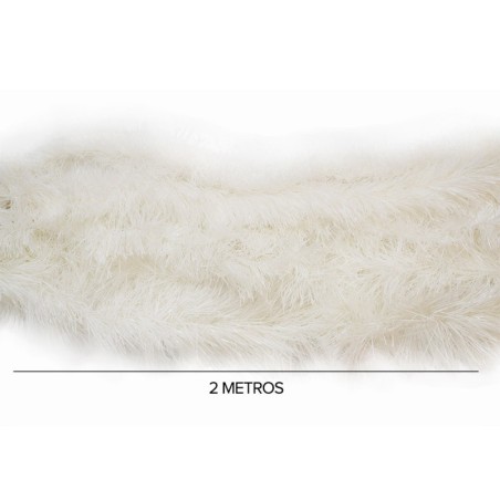 Enfeite Festão Branco Silver Para Árvore De Natal 2 Metros