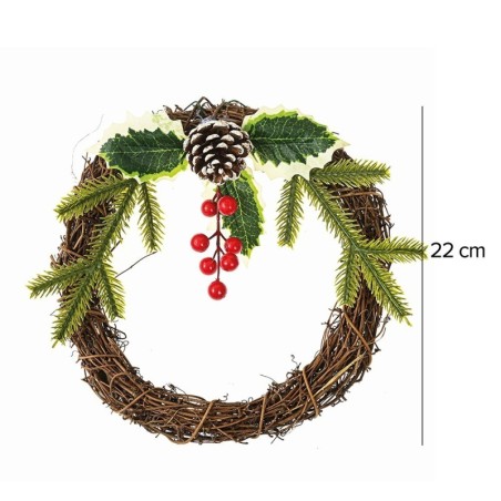 Guirlanda Natural Nevada Berry Enfeite De Natal 22cm