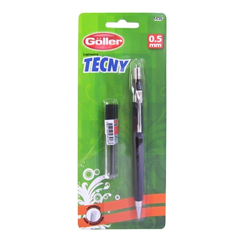 Lapiseira Escolar 0.5mm Com 1 Tubo De Grafite Na Cartela