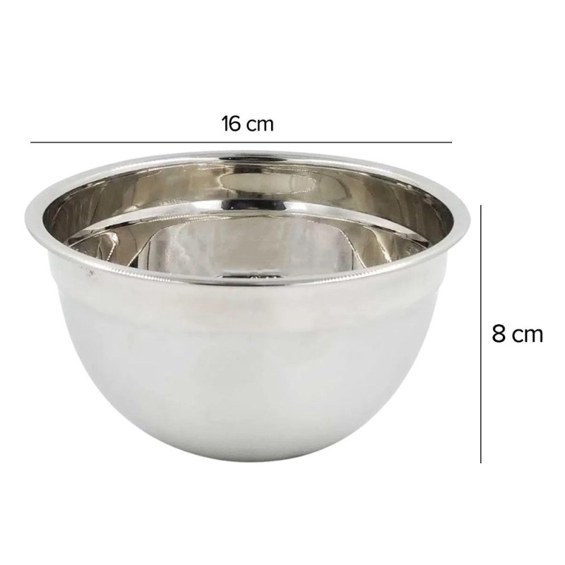 Tigela Funda Bowl De Aço Inox 16x8 Centimetros