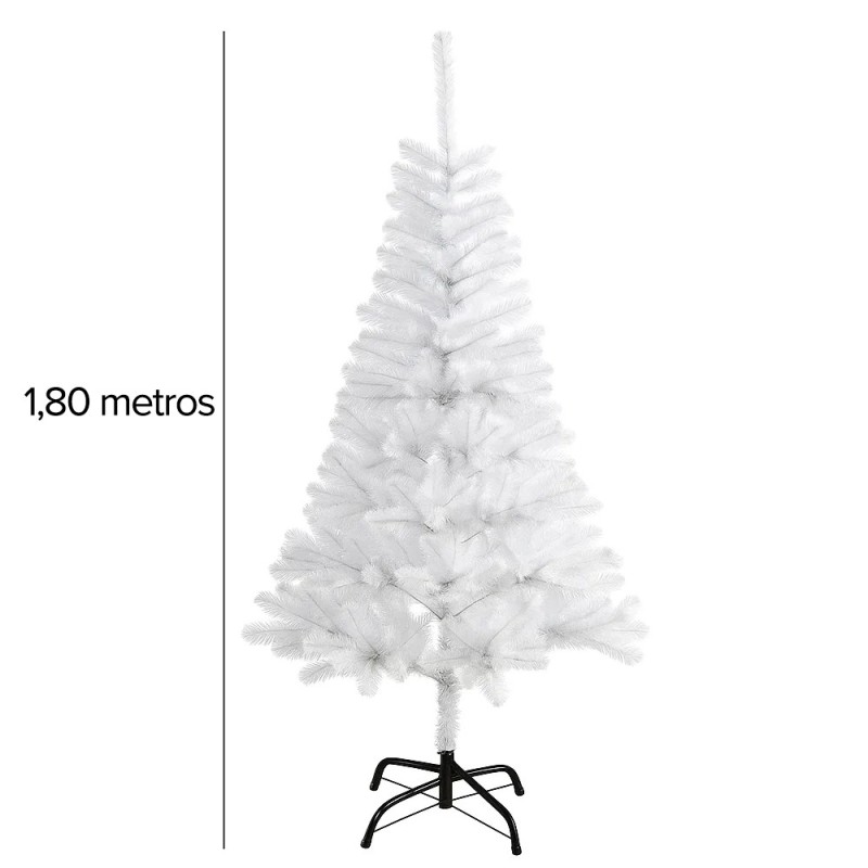 Árvore De Natal Branca Com 320 Galhos 1,80 Metros