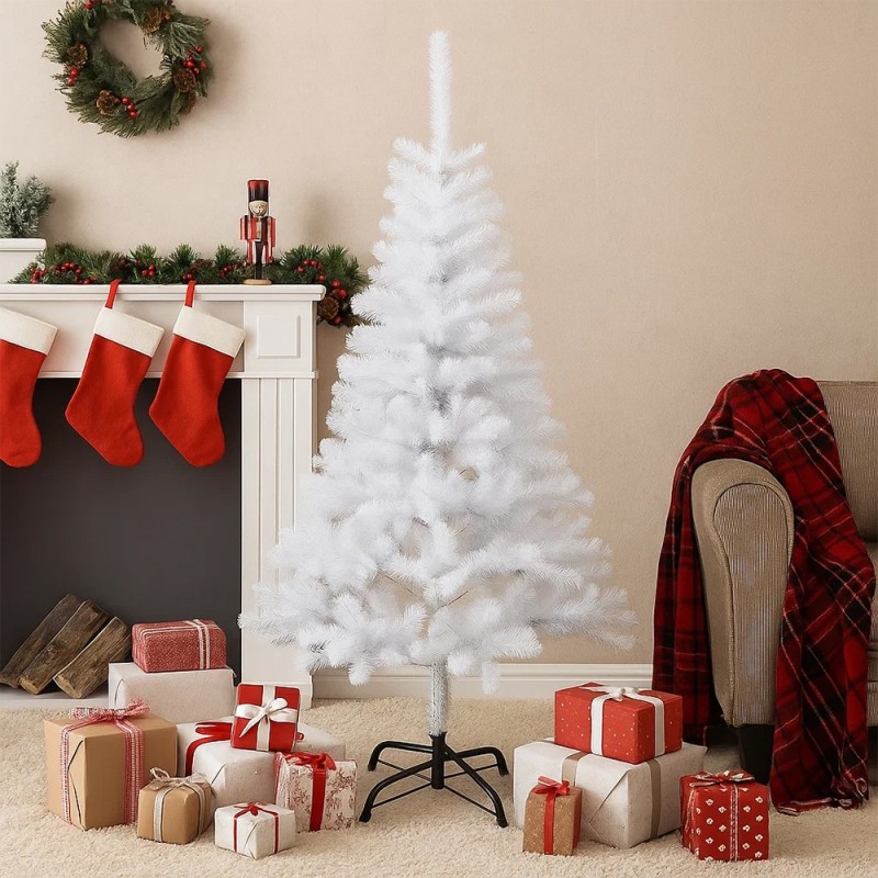 Árvore De Natal Branca Com 320 Galhos 1,80 Metros