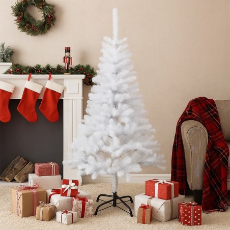 Árvore De Natal Branca Com 320 Galhos 1,80 Metros