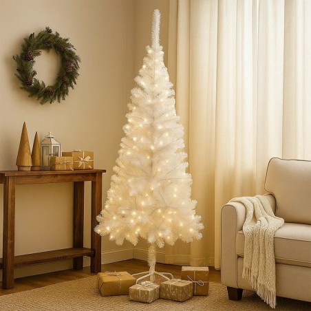 Árvore De Natal 150 Cm Selenita Branca Com 200 Galhos