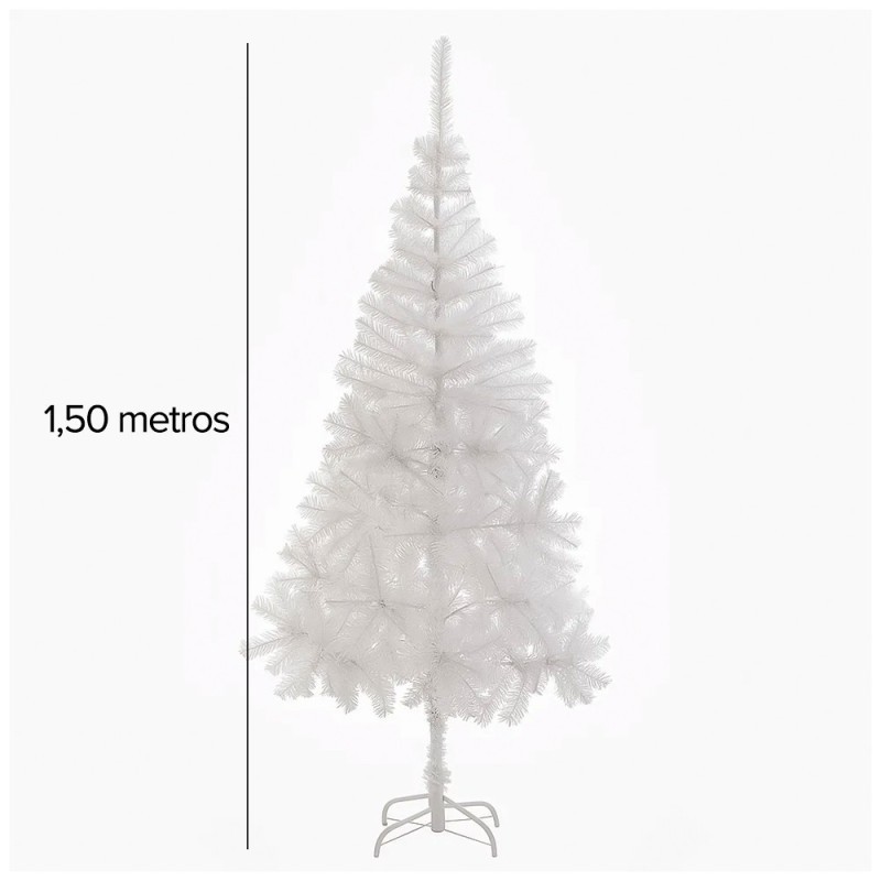 Árvore De Natal 150 Cm Selenita Branca Com 200 Galhos