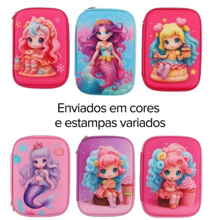 Estojo Escolar Infantil Grande Estampa Com Alto Relevo - Feira Da Madrugada SP 2