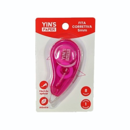 Fita Corretiva 8m x 5mm Para Escola E Escritório