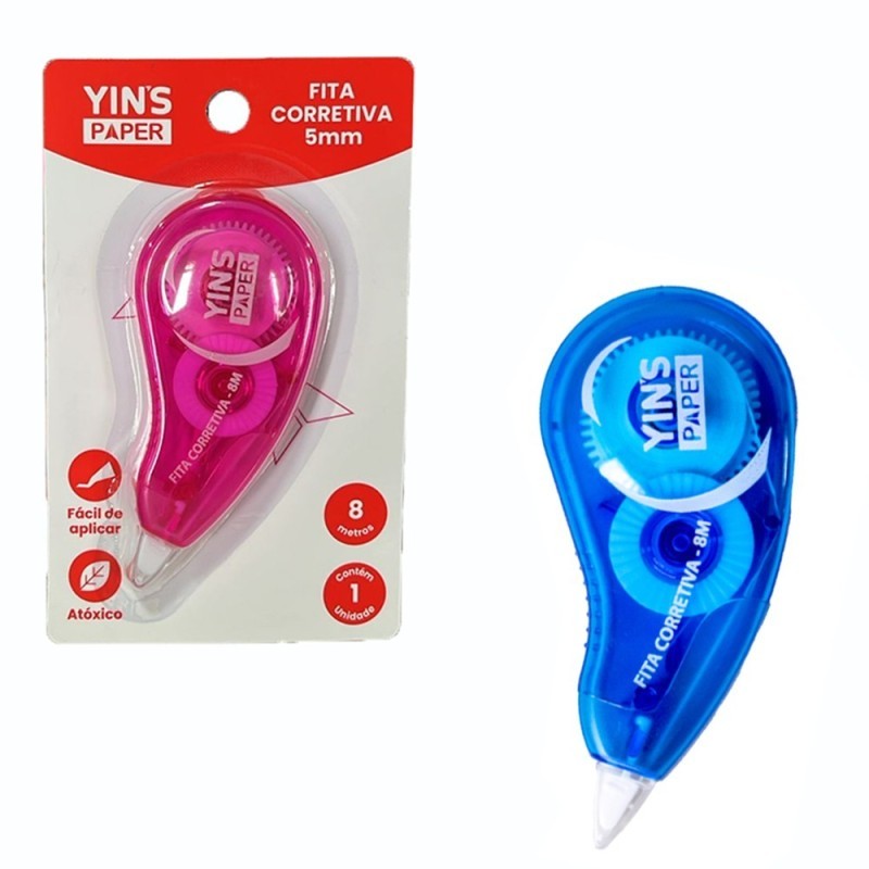 Fita Corretiva 8m x 5mm Para Escola E Escritório