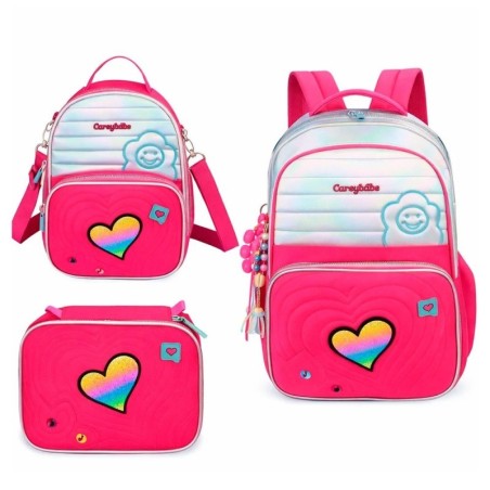 Kit Mochila Com Estojo E Lancheira Menina Infantil