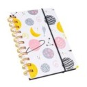 Caderno Espiral Capa Dura A5 80 Folhas Estampas Variadas