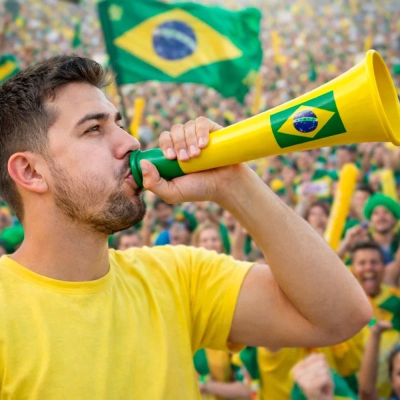 Corneta Vuvuzela Media Copa Brasil Amplificada 30cm