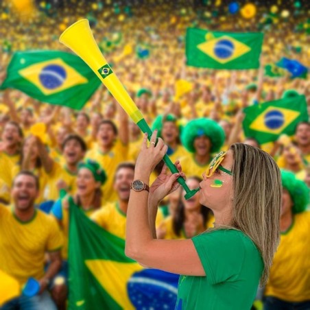 Corneta Vuvuzela Grande Copa Brasil Retrátil 60cm