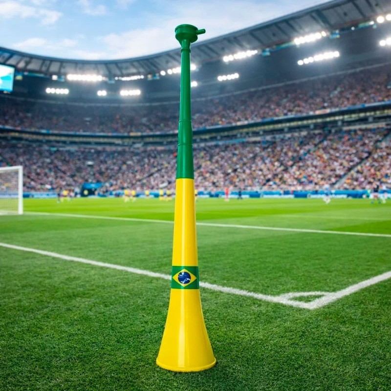 Corneta Vuvuzela Grande Copa Brasil Retrátil 60cm