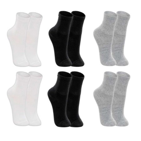 Kit 6 Pares De Meia Unissex Cano Alto 40-46 Adulto