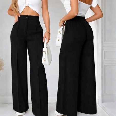 Calça Feminina Pantalona Duna Com Elástico Na Cintura