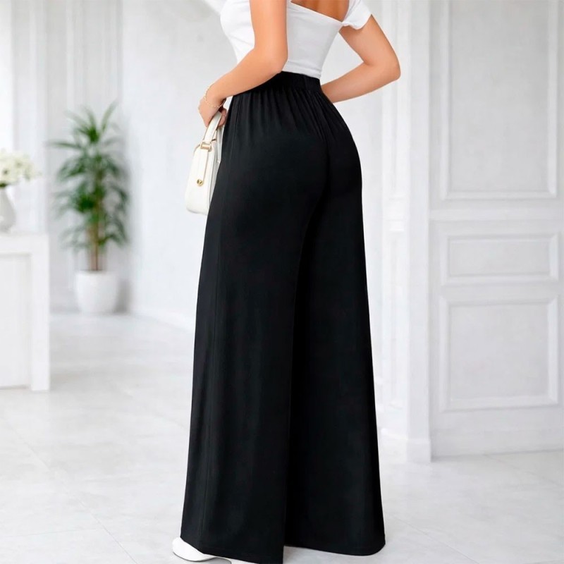 Calça Feminina Pantalona Duna Com Elástico Na Cintura