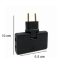 Adaptador Triplo de Tomada 16A Dobrável 180°