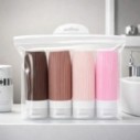 Kit Viagem 4 Frascos Silicone Porta Shampoo Creme 90ml