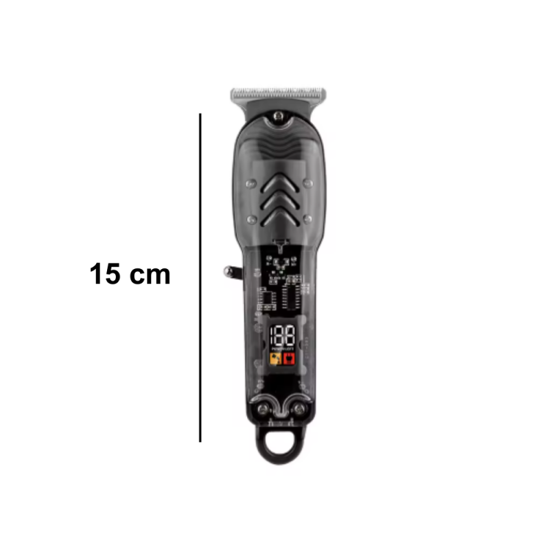 Máquina De Cortar Cabelo Profissional Transparente Com Led
