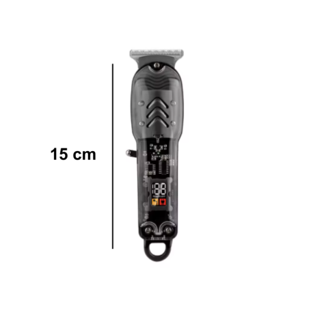 Máquina De Cortar Cabelo Profissional Transparente Com Led