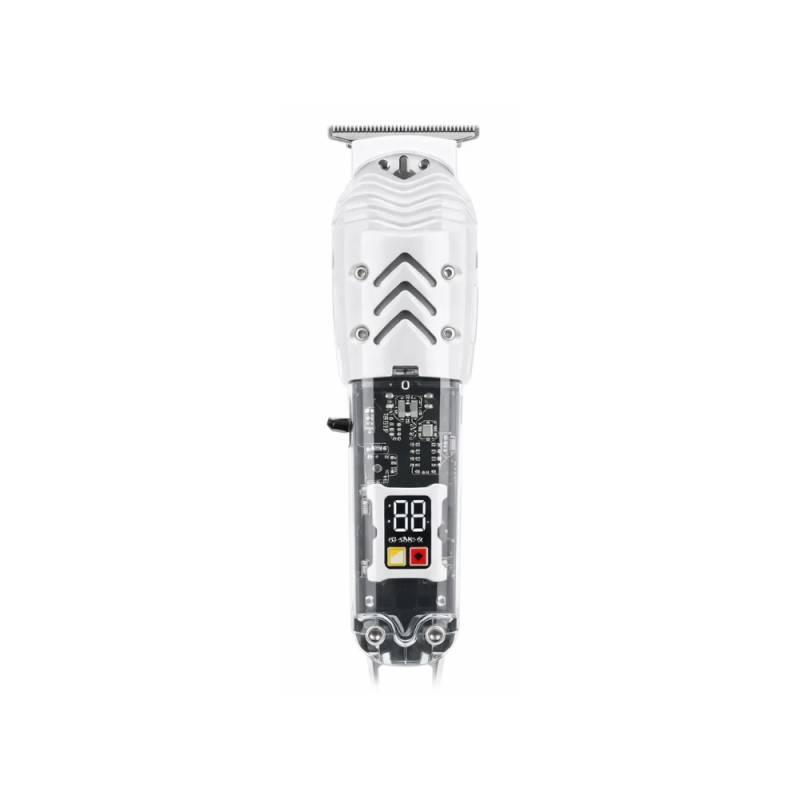 Máquina De Cortar Cabelo Profissional Transparente Com Led