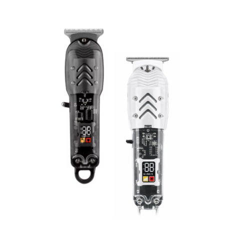 Máquina De Cortar Cabelo Profissional Transparente Com Led
