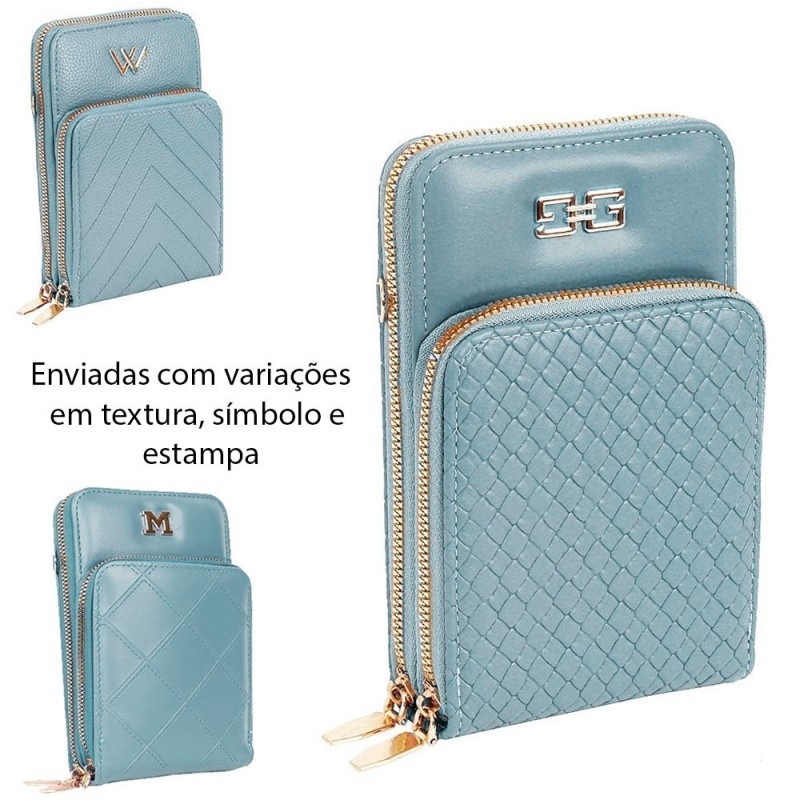 Bolsa Transversal Divisórias Porta Celular Carteira Feminina