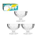 Kit 3 Taças De Sobremesa Sorvete Bowl Em Vidro Diamante