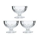 Kit 3 Taças De Sobremesa Sorvete Bowl Em Vidro Diamante