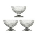 Kit 3 Taças De Sobremesa Sorvete Bowl Em Vidro Quadriculado