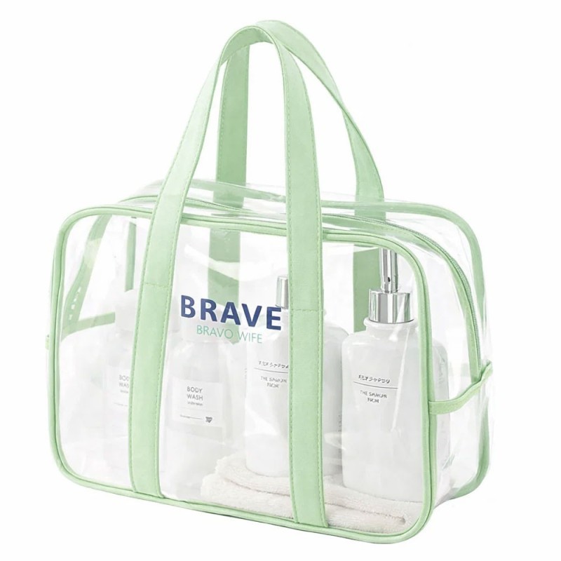 Bolsa Sacola Transparente Com Alça Impermeável Nécessaire