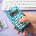 Mini Calculadora Portátil Display Transparente Com Corda