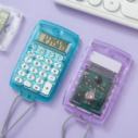 Mini Calculadora Portátil Display Transparente Com Corda
