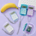 Mini Calculadora Portátil Display Transparente Com Corda