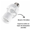 Soquete Para Lâmpada Sensor De Presença Bivolt 360° Com Timer
