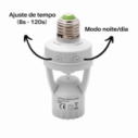 Soquete Para Lâmpada Sensor De Presença Bivolt 360° Com Timer