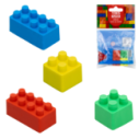 Kit Com 4 Borracha Escolar Infantil Blocos De Montar Encaixe
