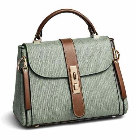 Bolsa Feminina Elegante Texturizada com Alça E Fecho Dourado
