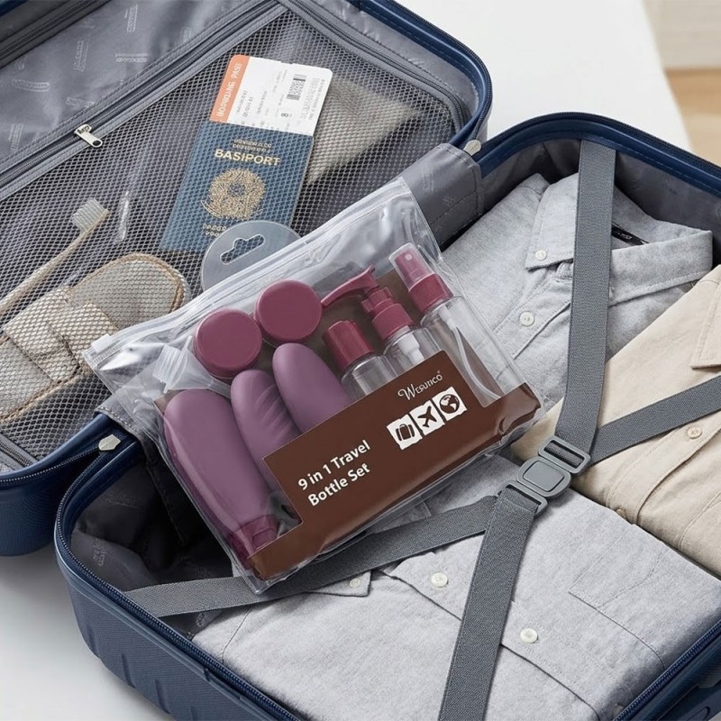 Kit Viagem Portátil Com 12 Peças Mini Frascos Para Cosméticos