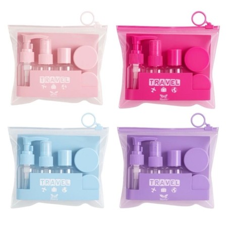Kit Viagem Com Mini Frascos De Plástico 30ml Porta Cosméticos 6 Peças