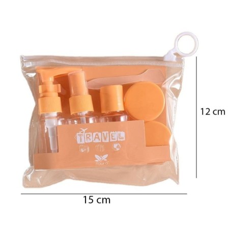 Kit Viagem Com Mini Frascos De Plástico 30ml Porta Cosméticos 6 Peças