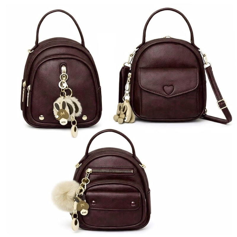 Bolsa Mochila Feminina Pequena Com Alça De Mão